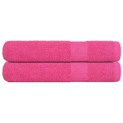 vidaXL Brisače 2 kos roza 100x200 cm 360 gsm 100% bombaž