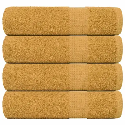 vidaXL Brisače za tuširanje 4 kos zlata 70x140 cm 360 g/m² 100% bombaž