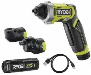 Ryobi Akumulatorski ERGO izvijač + 4V 2,0Ah baterija + polnilnik + nastavki RSD4-120TA2 4V USB