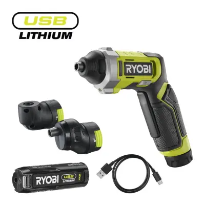 Ryobi Akumulatorski ERGO izvijač + 4V 2,0Ah baterija + polnilnik + nastavki RSD4-120TA2 4V USB
