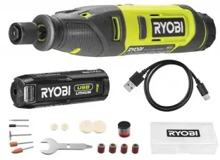 Ryobi Akumulatorski set rotacijskega orodja (1 x 4V 2.0 Ah baterija) RRT4-120GA15 4V USB