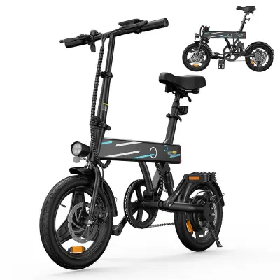 14-palčno električno kolo EB1 - motor 350 W, doseg 30-40 km, 3 načini hitrosti, zadnje vzmetenje, črna