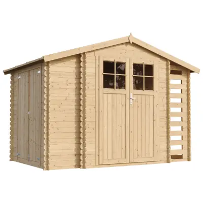 Lesena vrtna lopa - 206x328xH218 cm/5,41 m2 - Vrtna hiša brez podov - TIMBELA M389F