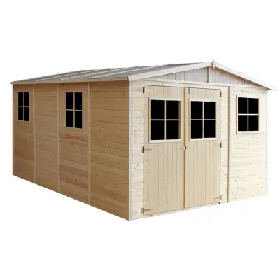 Lesena vrtna hiša - 324x416xH226 cm/11,97 m2 - Vrtna lopa brez podov - TIMBELA M336