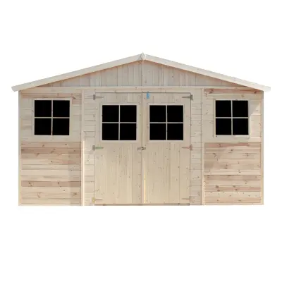 Lesena vrtna hiša - 418x220xH246 cm/7,98 m2 - Vrtna lopa s podi - TIMBELA M332+M332G