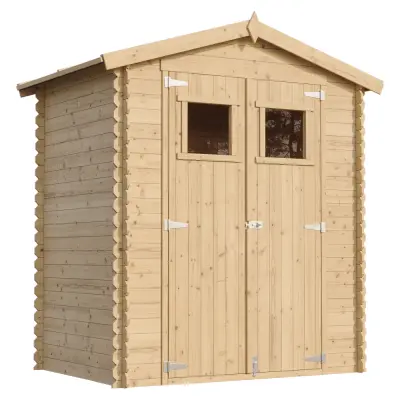 Lesena vrtna lopa - 136x196xH218 cm/1,98 m2 - Vrtna hiša s podi - TIMBELA M367+M367G
