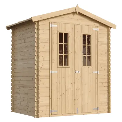 Lesena vrtna lopa - 136x196xH218 cm/1,98 m2 - Vrtna hiša s podi - TIMBELA M367C+M367G