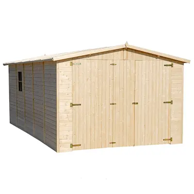 Lesena garaža 15 m² - H222x516x324 cm - Panelna konstrukcija - TIMBELA M101