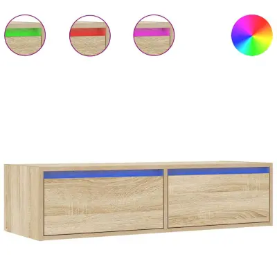 vidaXL TV omarica z LED lučkami sonoma hrast 100X35,5x25 cm