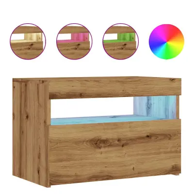 vidaXL TV omarica z LED artisan hrast 60x35x40 cm inženirski les