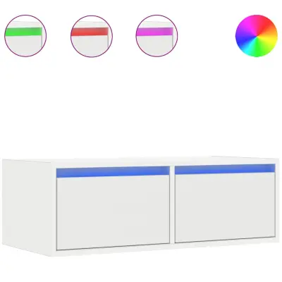vidaXL TV omarica z LED lučkami bela 75x35,5x25 cm