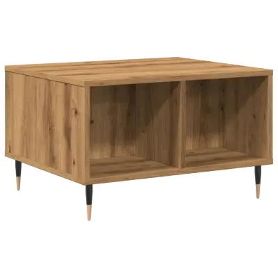 vidaXL Klubska mizica artisan hrast 60x50x36,5 cm inženirski les