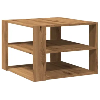 vidaXL Klubska mizica artisan hrast 58x58x40 cm inženirski les