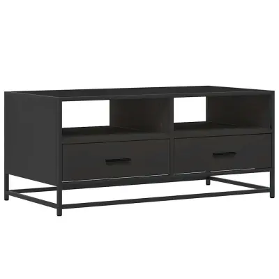vidaXL Klubska mizica črna 100x50x45 cm inženirski les in kovina