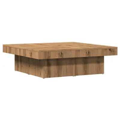 vidaXL Klubska mizica artisan hrast 90x90x28 cm inženirski les