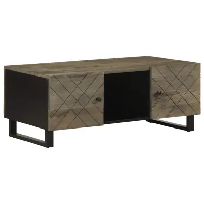 vidaXL Klubska mizica črna 100x54x40 cm trden mangov les