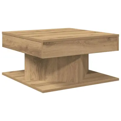 vidaXL Klubska mizica artisan hrast 55x55x30 cm inženirski les