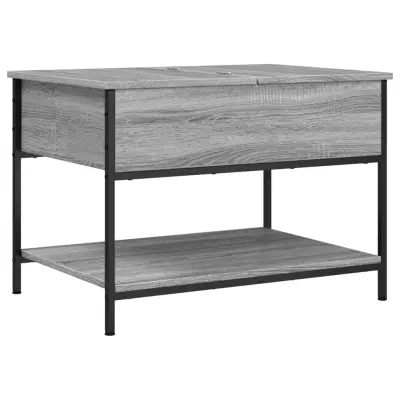 vidaXL Klubska mizica siva sonoma 70x50x50 cm inženirski les in kovina