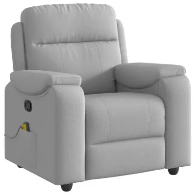 vidaXL Masažni naslanjač sivo blago