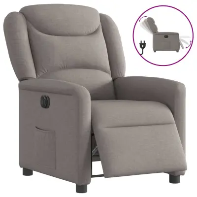 vidaXL Električni naslanjač taupe blago