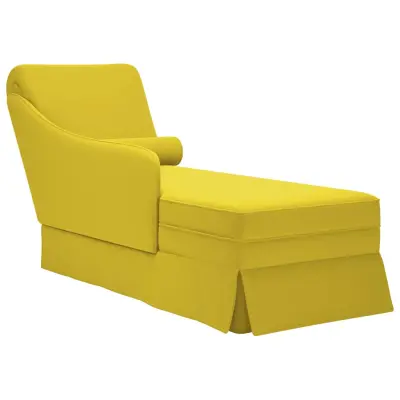 vidaXL Počivalnik z vzglavnikom in desnim naslonom za roke rumen