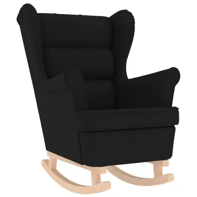 vidaXL Gugalni stol črn 74x90x102 cm Tkanina