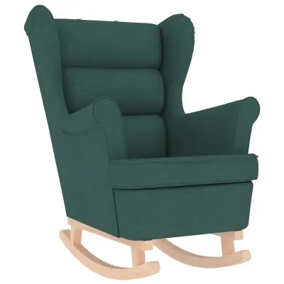 vidaXL Gugalni stol Temno zelena 74x90x102 cm Tkanina