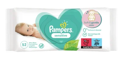 Pampers, Vlažilni robčki za občutljivo kožo, 52 kosov