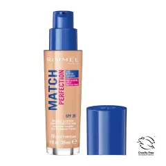 Rimmel Match Perfecting Tekoči puder 010 Light Porcelain SPF20, 30 ml
