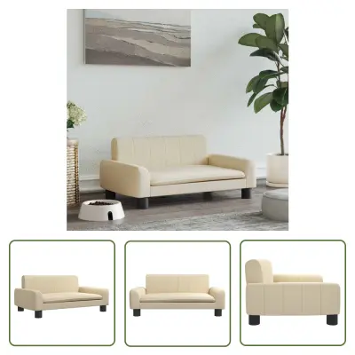 The Living Store Pasja postelja krem 70x45x30 cm blago - Pasja Postelja