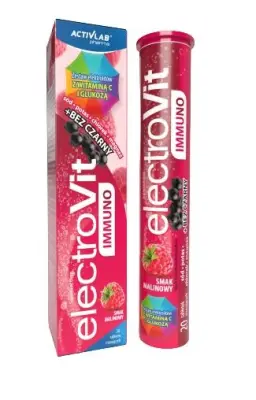 ElectroVit Immuno Tablete z Okusom Maline - 20 Šumečih Vitaminov