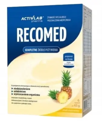 RecoMed, osvežilna pijača z okusom ananasa, pakiranje 6 vrečk