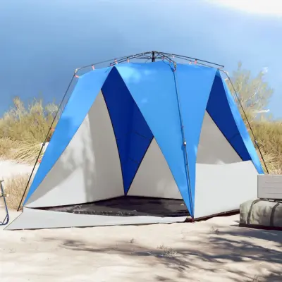 The Living Store Šotor za plažo za 4 osebe moder za hitro postavitev vodoodporen - Šotor Za Plažo