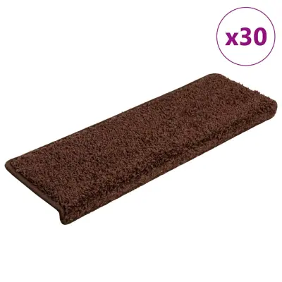 vidaXL Preproge za stopnice 30 kosov 65x21x4 cm rjava