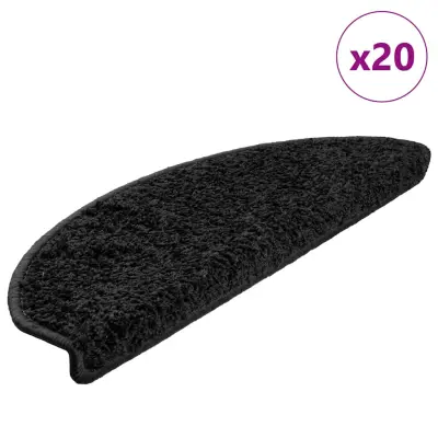 vidaXL Podloge za stopnice 20 kosov črne 65x21x4 cm