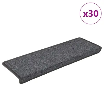 vidaXL Podloge za stopnice 30 kosov 65x21x4 cm siva in črna