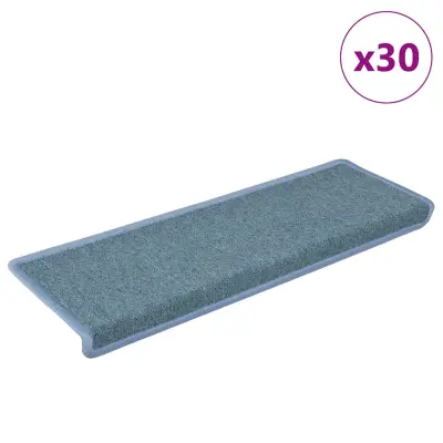 vidaXL Preproge za stopnice 30 kosov 65x21x4 cm modre