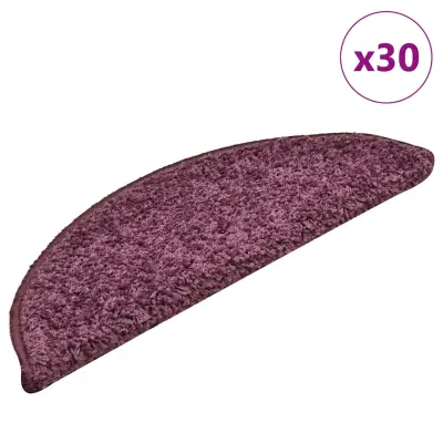 vidaXL Podloge za stopnice 30 kosov temno vijolična 56x17x3 cm