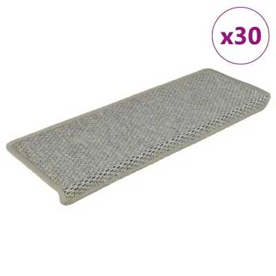 vidaXL Samolepilne preproge za stopnice sisal 30 kos 65x21x4 cm zelena