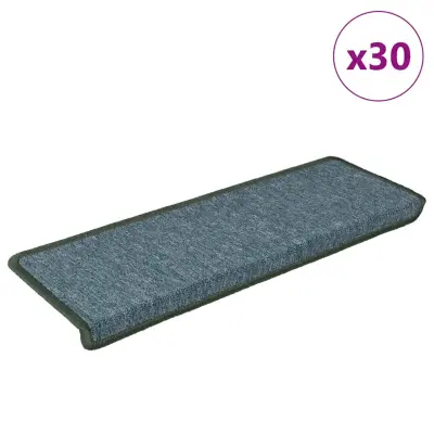 vidaXL Preproge za stopnice 30 kosov 65x21x4 cm zelena