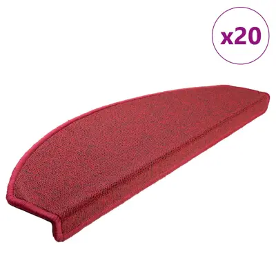 vidaXL Podloge za stopnice 20 kosov bordo rdeče 65x24x4 cm