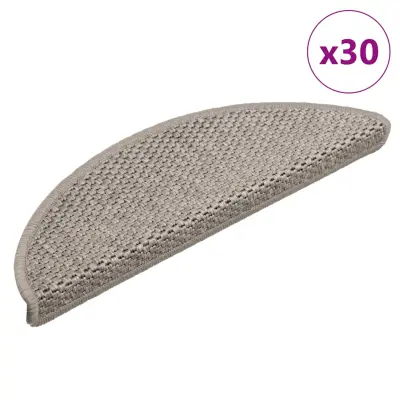 vidaXL Samolepilne preproge za stopnice Sisal-Look 30 kosov 56x17x3 cm