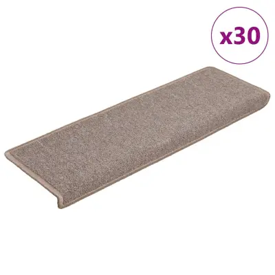vidaXL preproge za stopnice 30 kosov 65x21x4 cm svetlo rjava