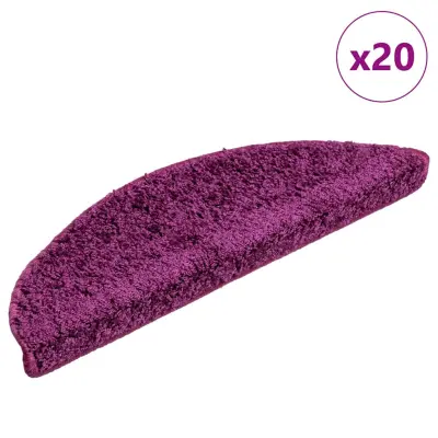 vidaXL Podloge za stopnice 20 kosov vijolična 56x17x3 cm