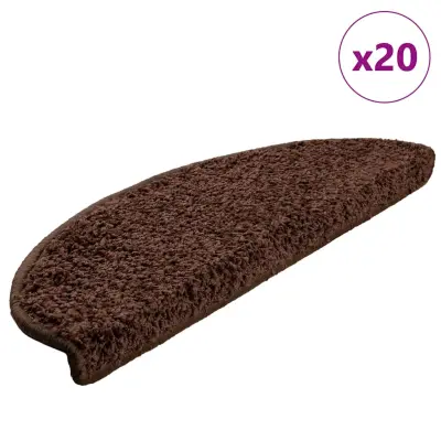 vidaXL Podloge za stopnice 20 kosov rjave barve 65x21x4 cm