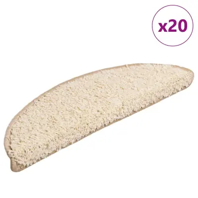 vidaXL Podloge za stopnice 20 kosov krem 56x17x3 cm