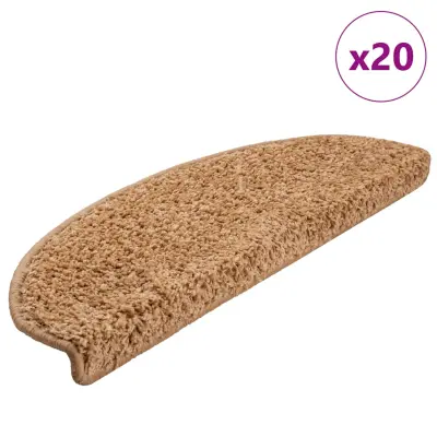 vidaXL Podloge za stopnice 20 kosov bež 65x21x4 cm