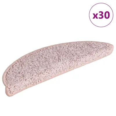 vidaXL Podloge za stopnice 30 kosov svetlo roza 65x21x4 cm