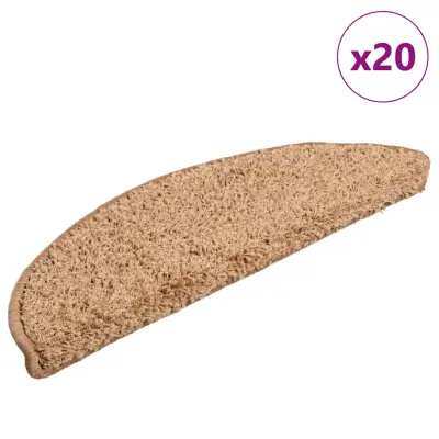 vidaXL Podloge za stopnice 20 kosov bež 56x17x3 cm