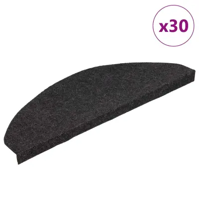 vidaXL Samolepilne preproge za stopnice 30 kosov črne 65x22,5x3,5 cm